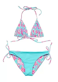 Snapper Rock Tropical Glow Teen Recycled Triangle Bikini
