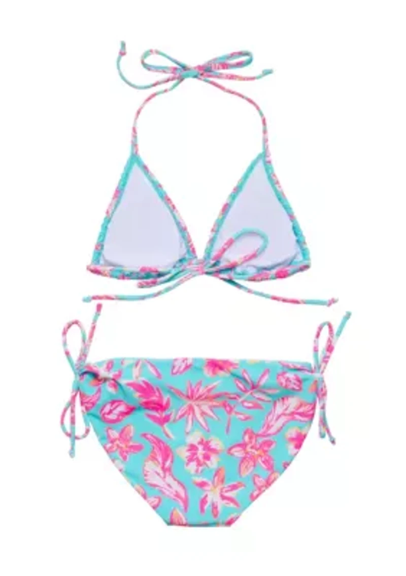 Snapper Rock Tropical Glow Teen Recycled Triangle Bikini
