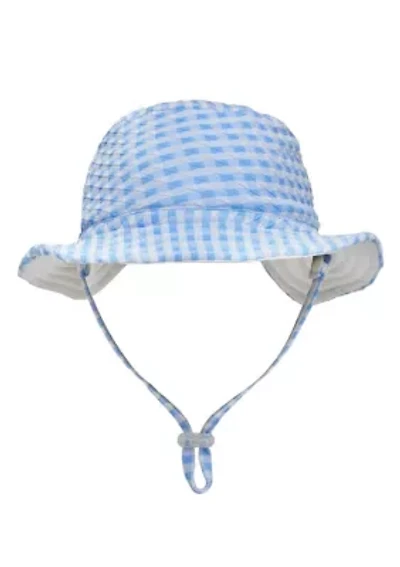 Snapper Rock Seaside Gingham Reversible Bucket Hat