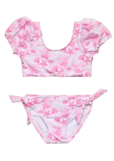 Snapper Rock Pink Lagoon Puff Sleeve Bikini