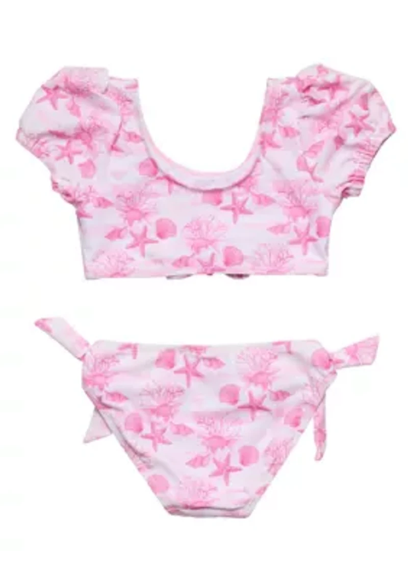 Snapper Rock Pink Lagoon Puff Sleeve Bikini