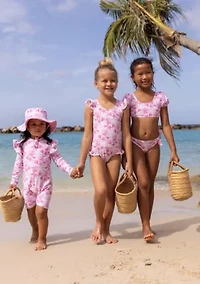 Snapper Rock Pink Lagoon Puff Sleeve Bikini