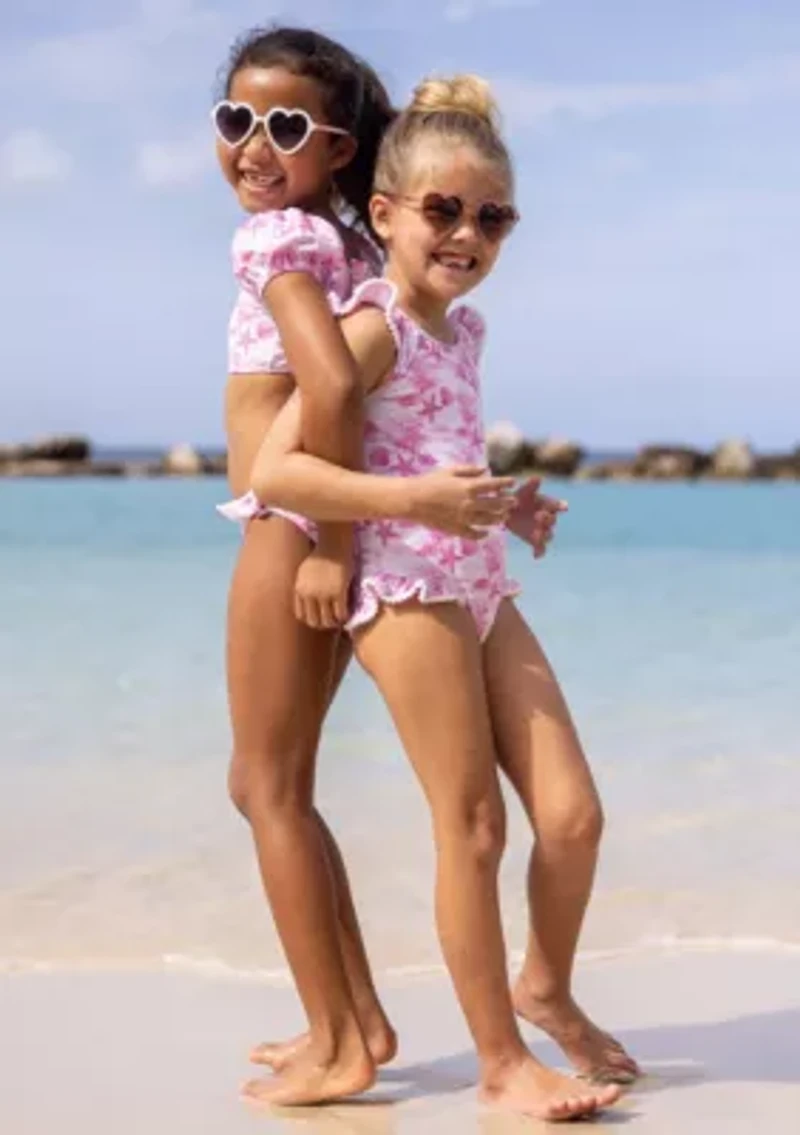 Snapper Rock Pink Lagoon Puff Sleeve Bikini