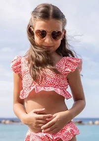 Snapper Rock Ditsy Bloom Frilled Crop Bikini