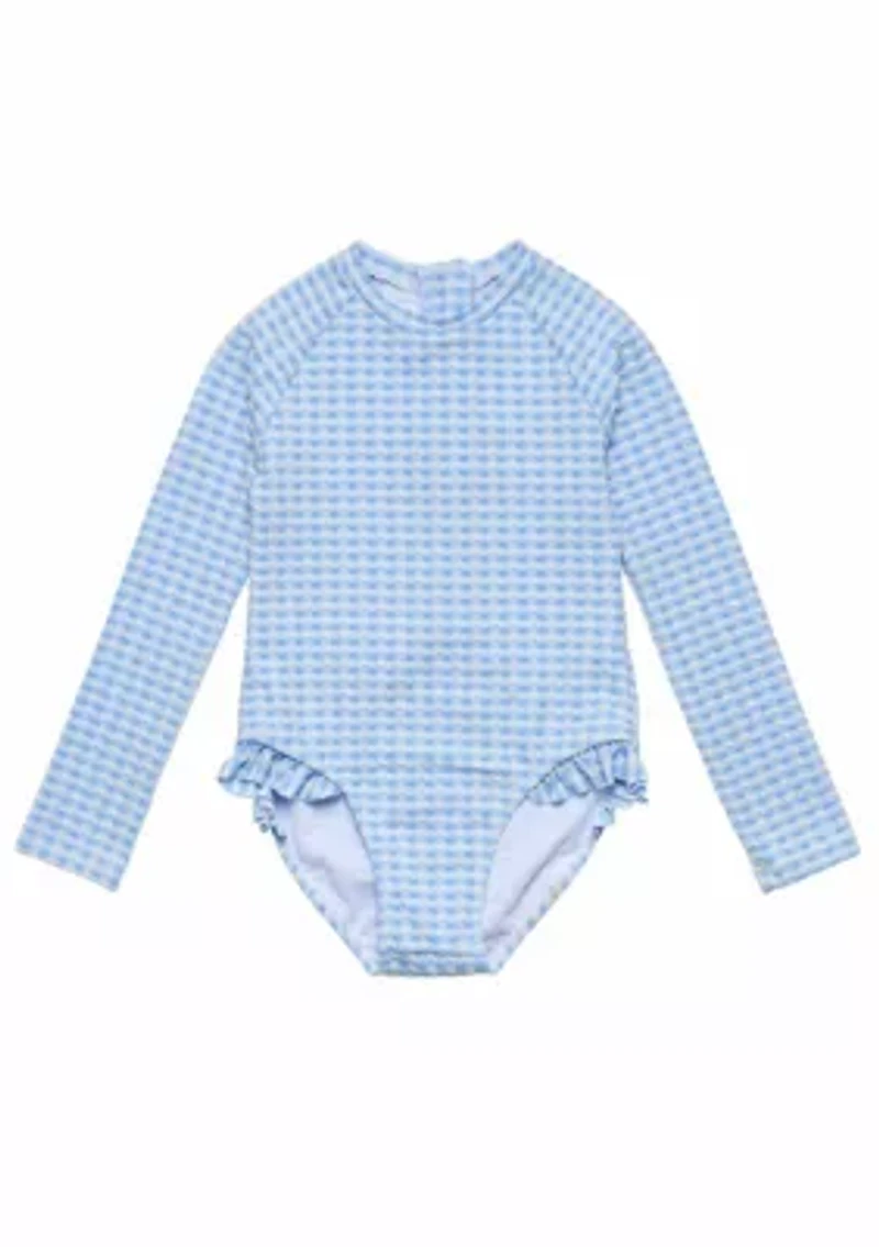 Snapper Rock Seaside Gingham Leg Frill Surf Suit