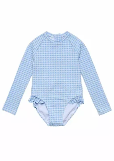 Snapper Rock Seaside Gingham Leg Frill Surf Suit