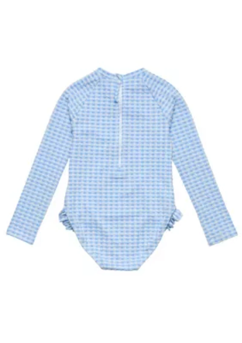 Snapper Rock Seaside Gingham Leg Frill Surf Suit