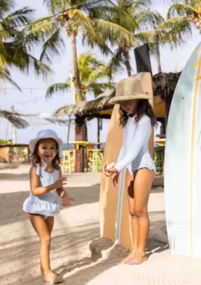 Snapper Rock Seaside Gingham Leg Frill Surf Suit