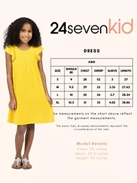 Girls Ruffle Cap Sleeve Knee Length Babydoll Dress