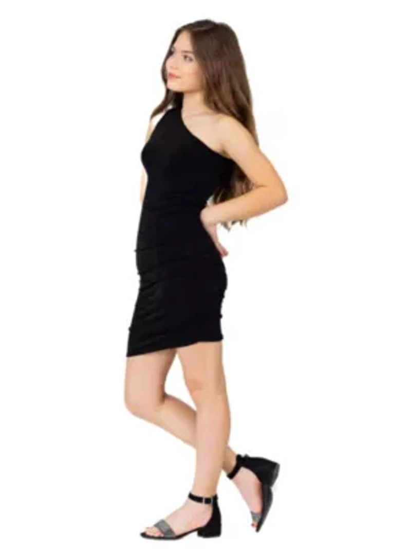 Girls One Shoulder Party Mini Dress