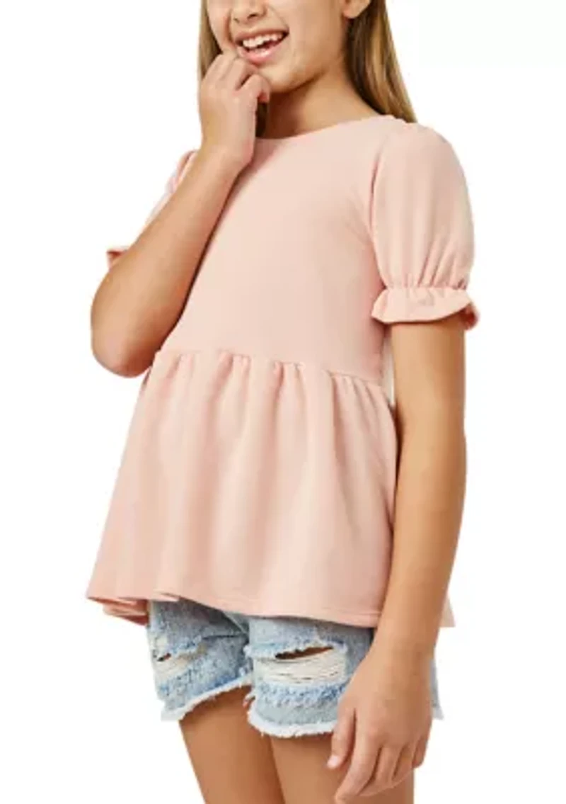 Girls 7-16 Criss Cross Back Knit Top