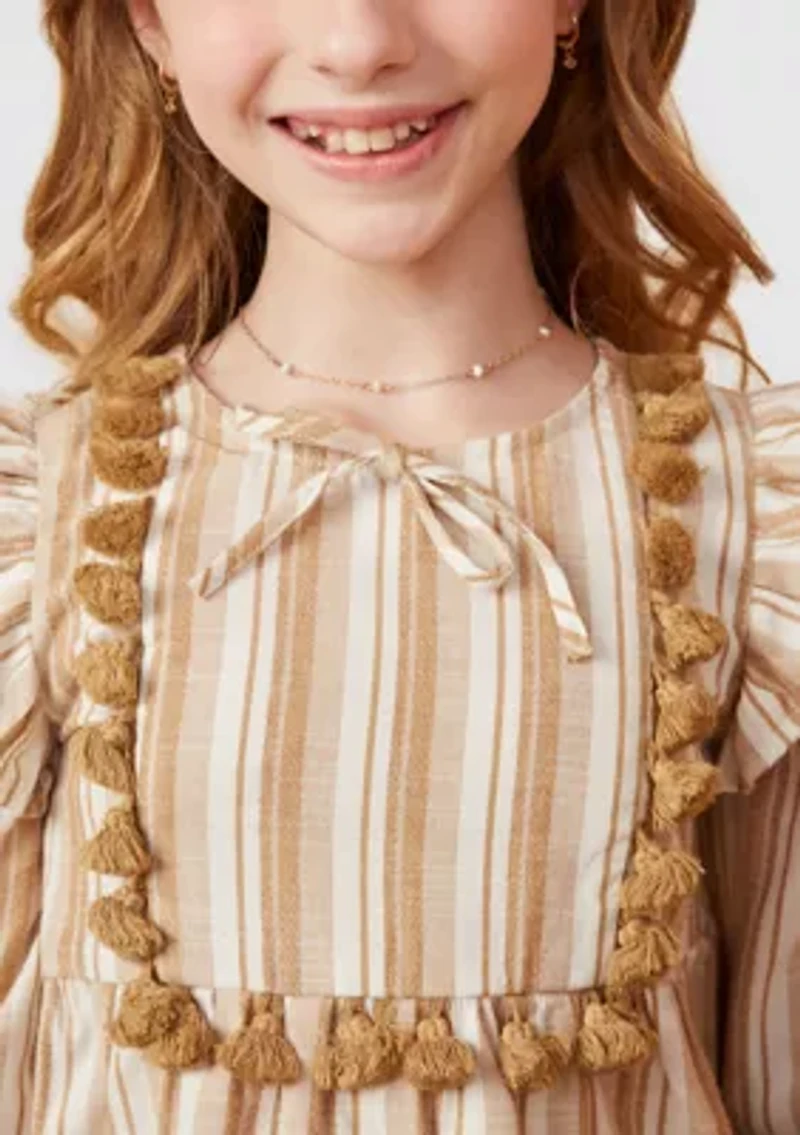 Girls 7-16 Long Sleeve Striped Top