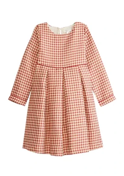 Girls 7-16 Houndstooth Color Block Dress