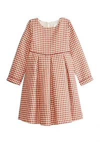 Girls 7-16 Houndstooth Color Block Dress