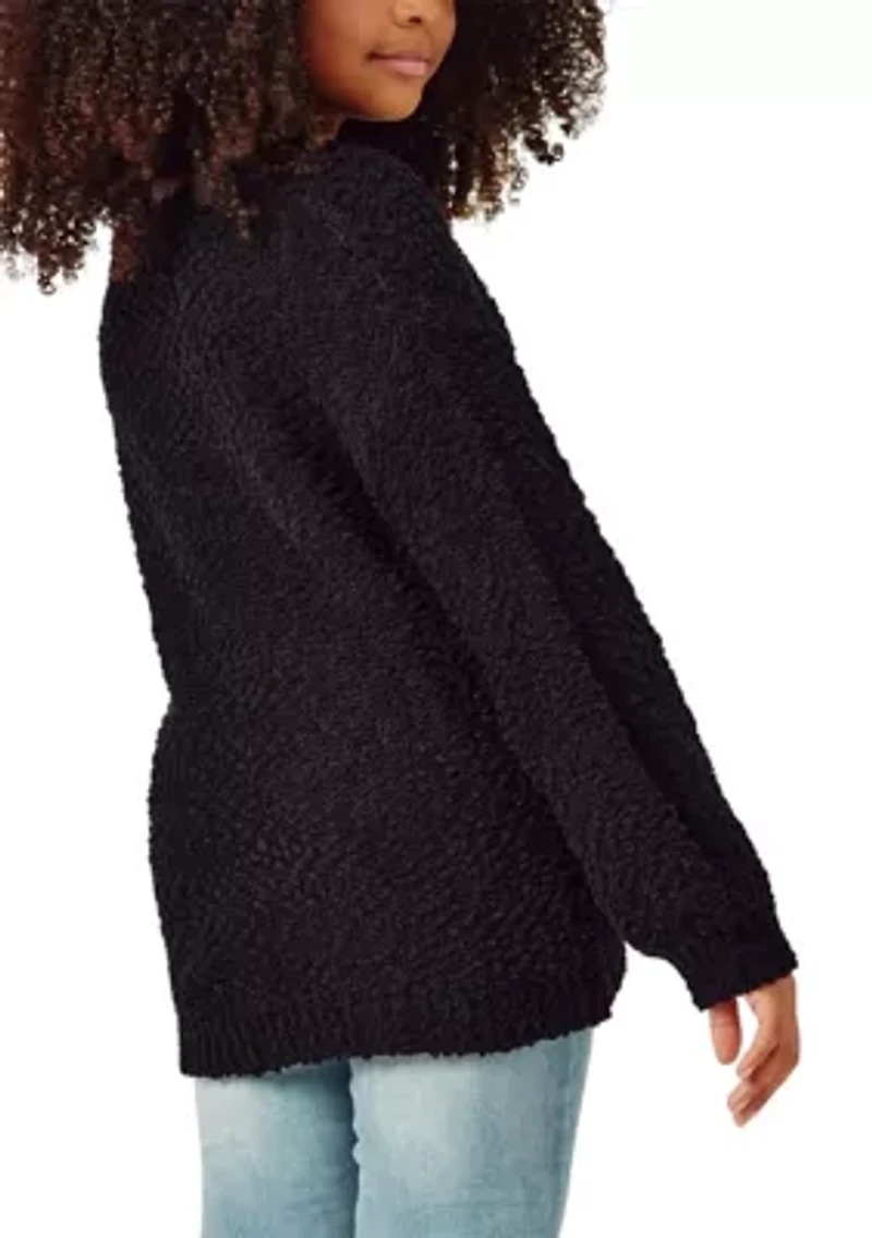 Girls 7-16 Popcorn Knit Sweater