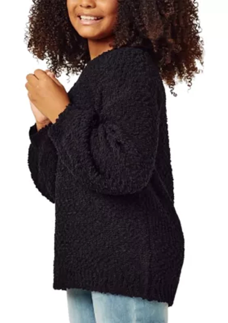 Girls 7-16 Popcorn Knit Sweater