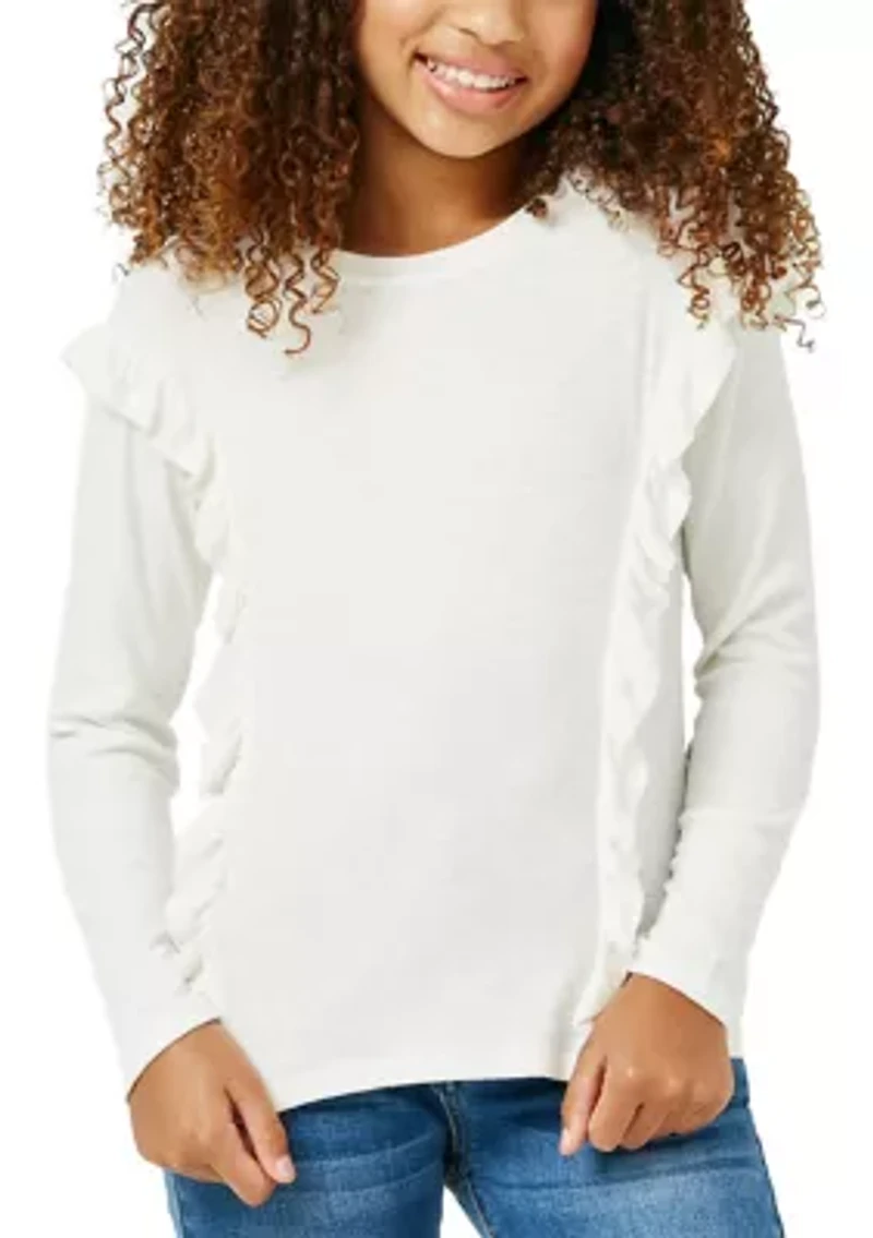 Girls 7-16 Marled Ribbed Knit Top