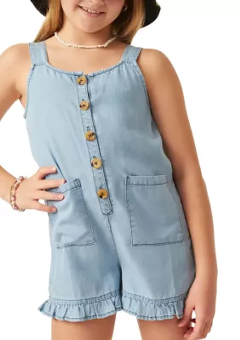 Girls 7-16 Tencel Ruffle Hem Jumpsuit