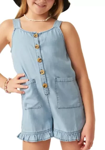 Girls 7-16 Tencel Ruffle Hem Jumpsuit
