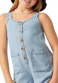 Girls 7-16 Tencel Ruffle Hem Jumpsuit