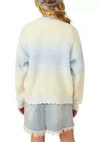 Girls 7-16 Ombré Cardigan with Pearl Buttons