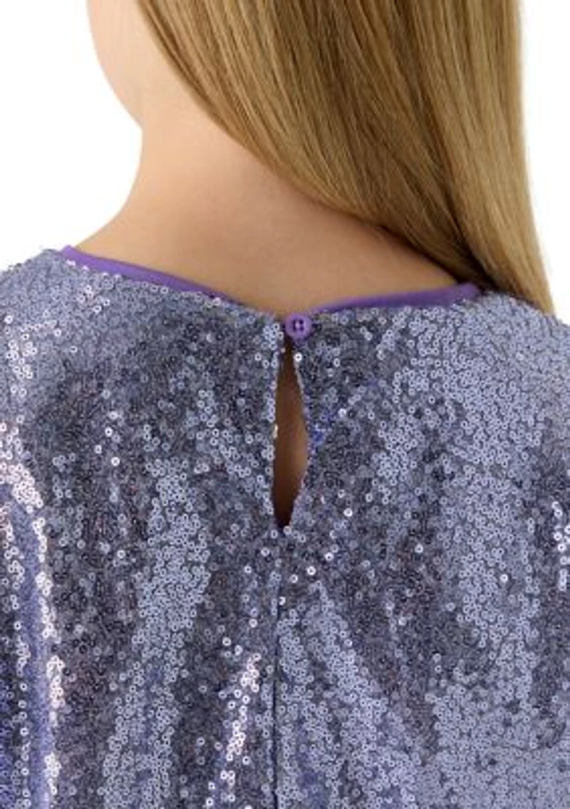 Girls 7-16 Sequined Short Sleeve Top