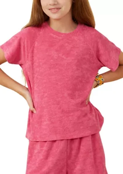 Girls 7-16 Textured Velvet Look Top