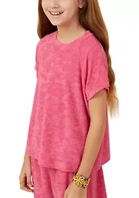 Girls 7-16 Textured Velvet Look Top