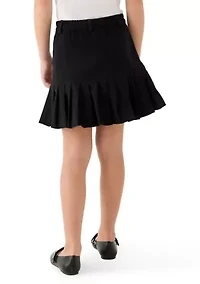 Girls 7-16 Pleated Hem Denim Skirt