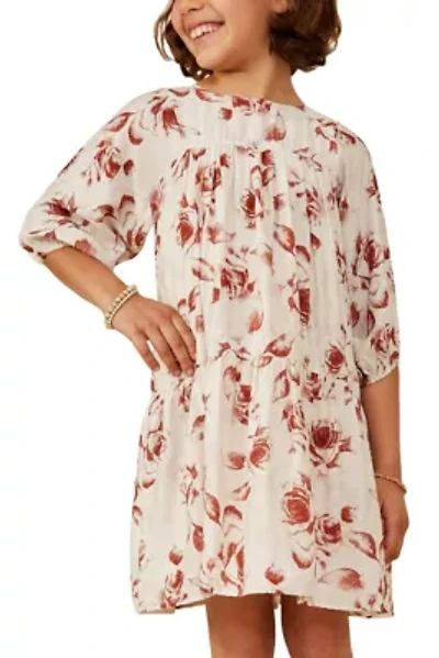 Girls 7-16 Antique Floral Print Tiered Dress