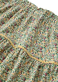 Girls 7-16 Wavy Twill Trimmed Print Skirt