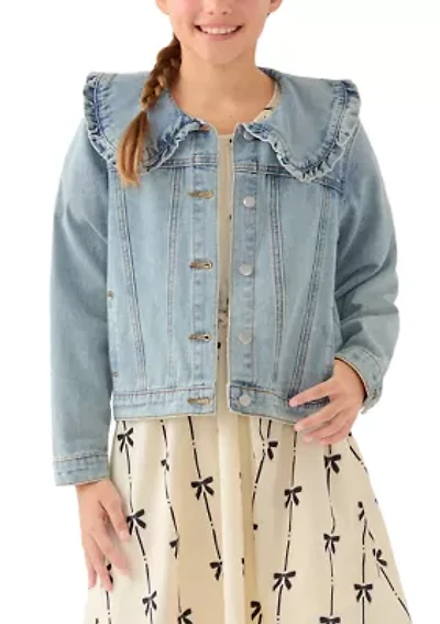 Girls 7-16 Exaggerated Ruffle Collar Jacket