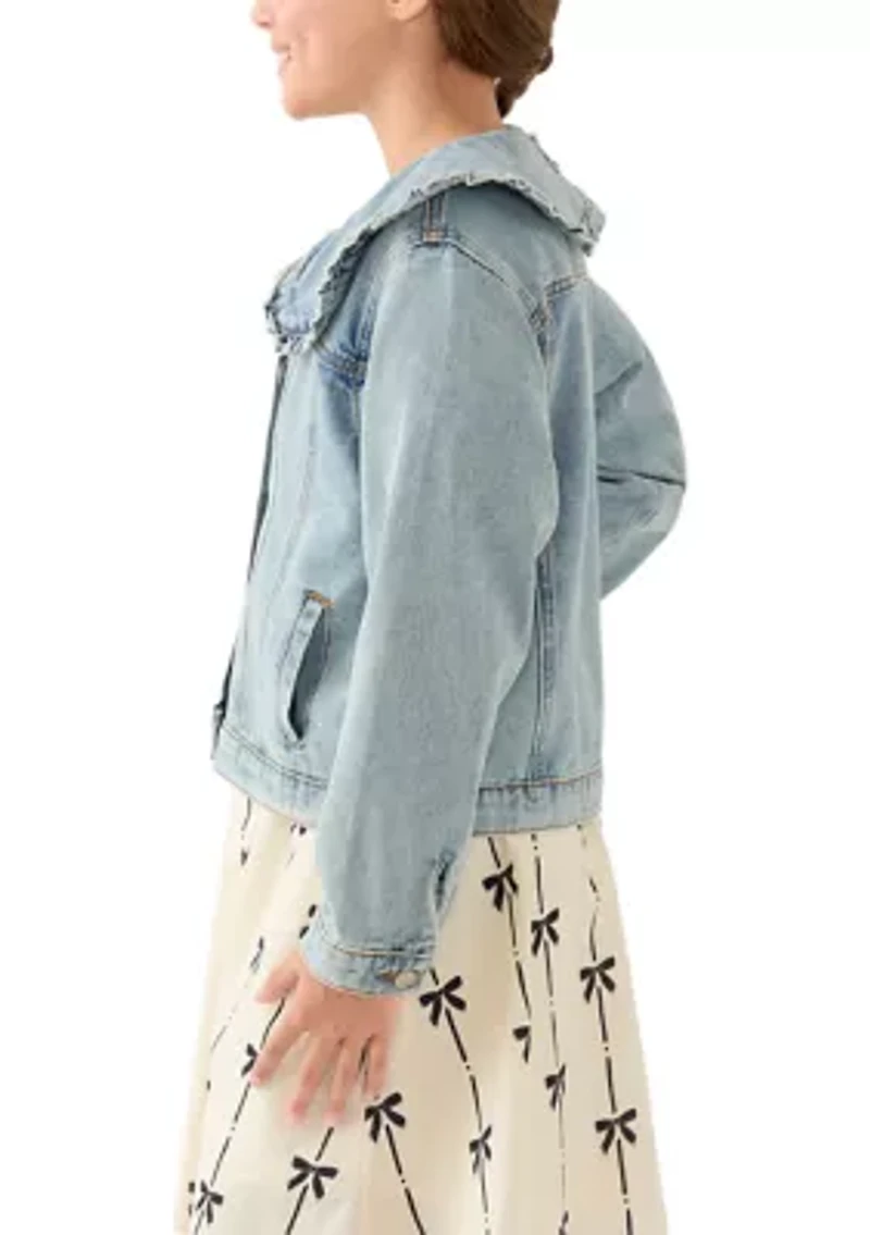 Girls 7-16 Exaggerated Ruffle Collar Jacket