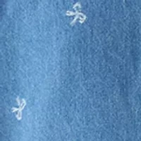 Girls 7-16 Bow Print Denim Dress