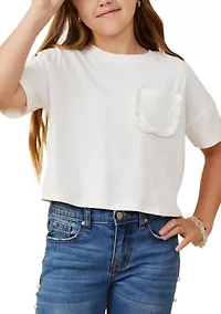 Girls 7-16 Pocket T-Shirt