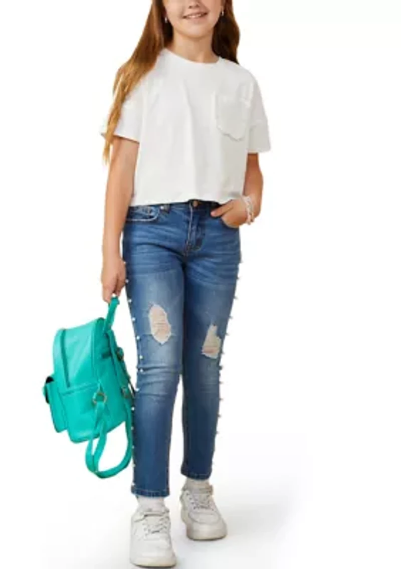 Girls 7-16 Pocket T-Shirt