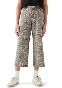 Girls 7-16 Washed Leopard Print Pants