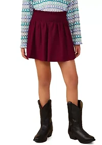 Girls 7-16 Textured Smocked Skort
