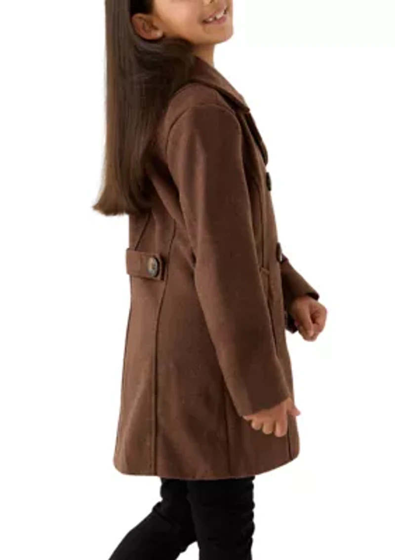 Girls 7-16 Faux Wool Peacoat