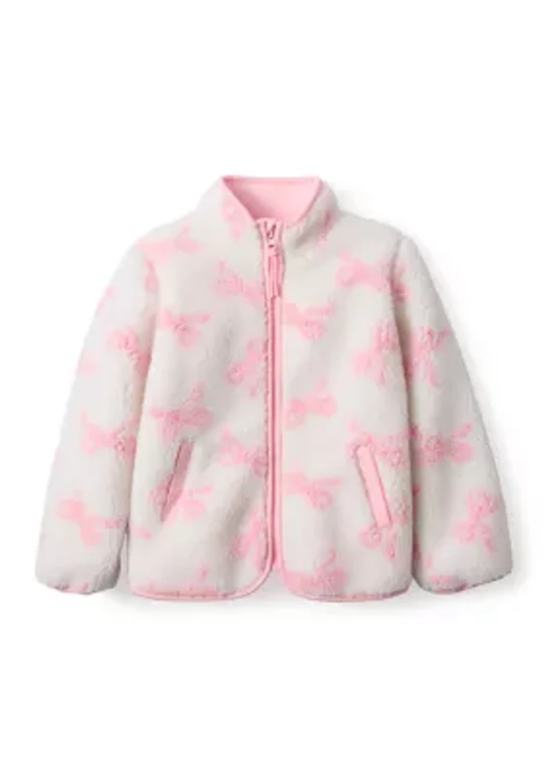 Girls 4-6x Bows Full Zip Jacket