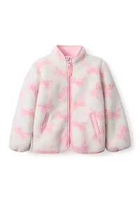 Girls 4-6x Bows Full Zip Jacket
