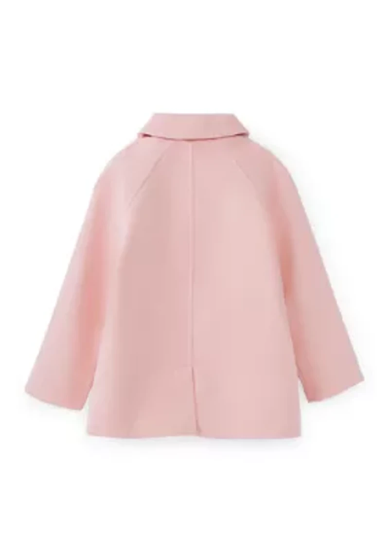 Girls 4-6 Blush Faux Wool Button Down Coat