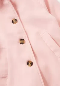 Girls 4-6 Blush Faux Wool Button Down Coat