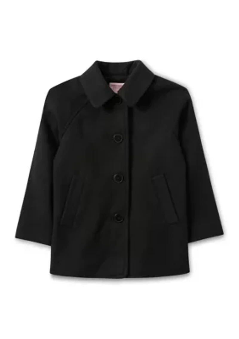 Girls 4-6x Faux Wool Button Down Coat