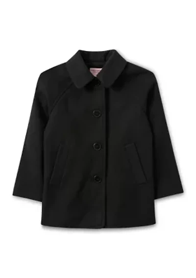 Girls 4-6x Faux Wool Button Down Coat