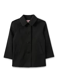 Girls 4-6x Faux Wool Button Down Coat