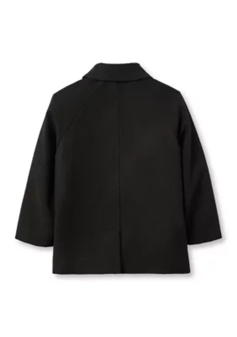 Girls 4-6x Faux Wool Button Down Coat