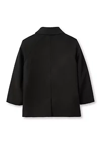 Girls 4-6x Faux Wool Button Down Coat