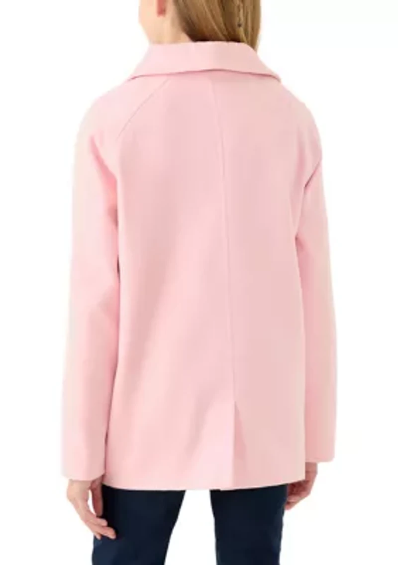 Girls 7-16 Blush Faux Wool Button Down Coat