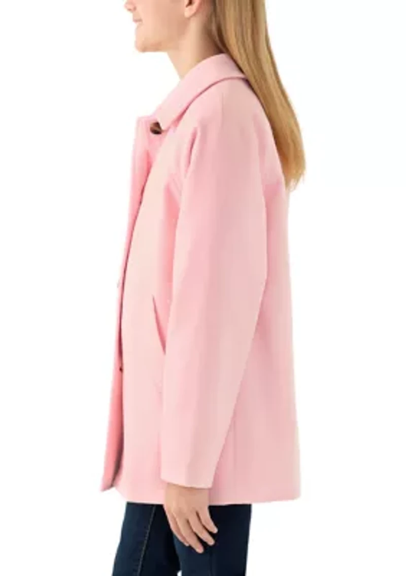 Girls 7-16 Blush Faux Wool Button Down Coat